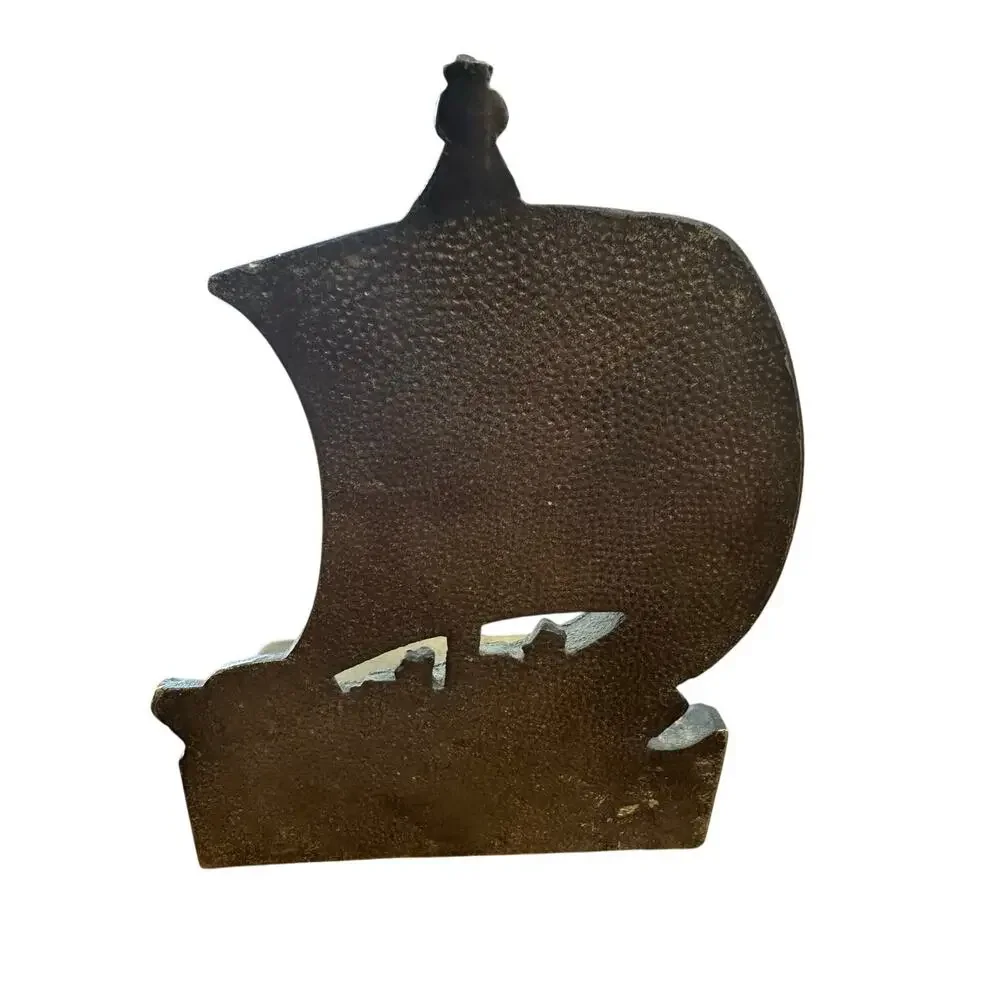 Antique Nautical Ship Doorstop – Bradley & Hubbard Style Cast Metal